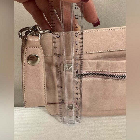 Kooba Blush Pink Leather Wristlet Clutch Studded Chain Glam Feminine Coquette - Picture 4 of 7